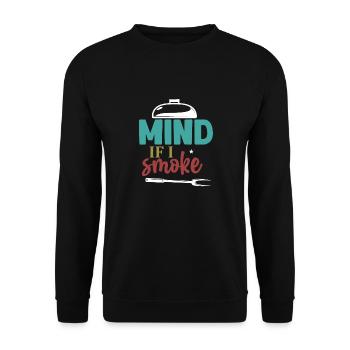 Mind If I Smoke Ribs Grill BBQ Short Ribs Rack - Unisex Pullover - Schwarz - Vorne - Alina (178cm) & Michal (187cm)