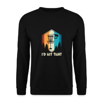 I'd Hit the Disc Disc Golf Disc - Unisex Sweatshirt - black - Front - Alina (178cm) & Michal (187cm)