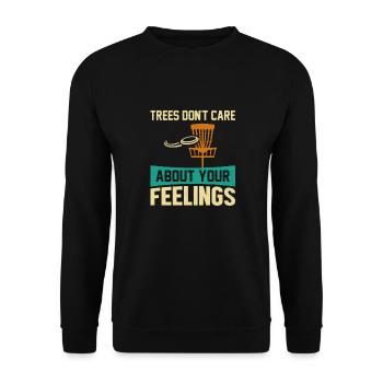 Trees Don't Care Disc Golf Disc Golfer Sport - Unisex Sweatshirt - black - Front - Alina (178cm) & Michal (187cm)