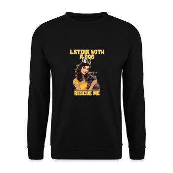 Latina with a dog - Rescue Me Animal Adoption - Unisex Sweatshirt - black - Front - Alina (178cm) & Michal (187cm)