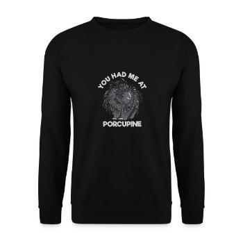 Stab Kaninchen Stachelschwein Naturliebhaber - Unisex Pullover - Schwarz - Vorne - Alina (178cm) & Michal (187cm)