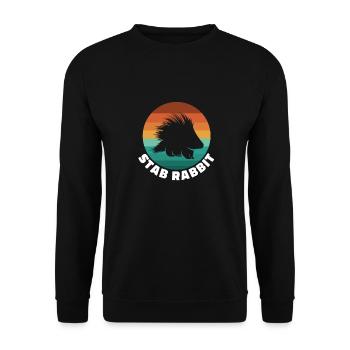 Stab Kaninchen Stachelschwein Wildlife - Unisex Pullover - Schwarz - Vorne - Alina (178cm) & Michal (187cm)