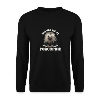 Stab Kaninchen Stachelschwein Naturliebhaber - Unisex Pullover - Schwarz - Vorne - Alina (178cm) & Michal (187cm)