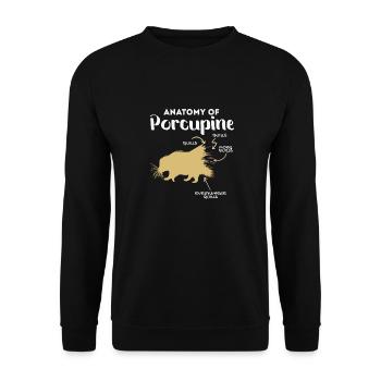 Anatomie Des Stachelschweins Naturliebhaber Stich - Unisex Pullover - Schwarz - Vorne - Alina (178cm) & Michal (187cm)