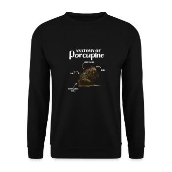 Anatomie Des Stachelschweins Naturliebhaber Stich - Unisex Pullover - Schwarz - Vorne - Alina (178cm) & Michal (187cm)