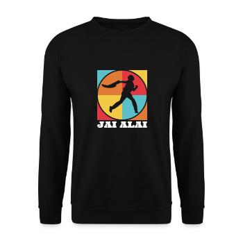 Rétro Jai Alai Pelote Basque Raquette La Plus Rapide - Sweat-shirt Unisexe - noir - Devant - Alina (178cm) & Michal (187cm)