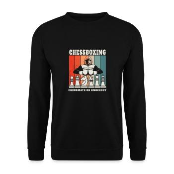 Schachboxen - Schachmatt Oder Knockout Schachboxen - Unisex Pullover - Schwarz - Vorne - Alina (178cm) & Michal (187cm)