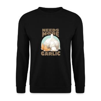 Besoin de plus de gousses d’ail - Sweat-shirt Unisexe - noir - Devant - Alina (178cm) & Michal (187cm)
