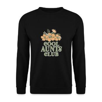 Cool Aunts Club Groovy Retro Tante Muttertag - Unisex Pullover - Schwarz - Vorne - Alina (178cm) & Michal (187cm)