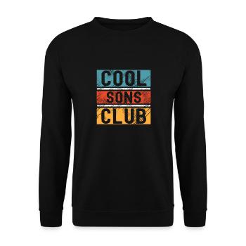 Cool Sons Club Groovy Retro Dad Mom Father's Day - Unisex Sweatshirt - black - Front - Alina (178cm) & Michal (187cm)