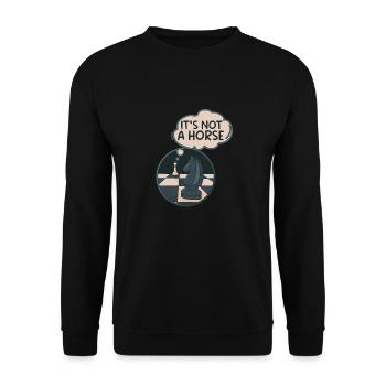 Ce n’est pas un cheval que le chevalier échiquète se déplace - Sweat-shirt Unisexe - noir - Devant - Alina (178cm) & Michal (187cm)