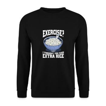 Übung Ich Dachte, Sie Sagten Extra Reis Lustig - Unisex Pullover - Schwarz - Vorne - Alina (178cm) & Michal (187cm)