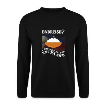 Exercice Je pensais qu’ils avaient dit plus de riz - Sweat-shirt Unisexe - noir - Devant - Alina (178cm) & Michal (187cm)