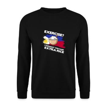 Exercice Je pensais qu’ils avaient dit plus de riz - Sweat-shirt Unisexe - noir - Devant - Alina (178cm) & Michal (187cm)