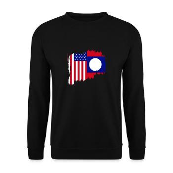 Drapeau semi-américain américain du Laos - Sweat-shirt Unisexe - noir - Devant - Alina (178cm) & Michal (187cm)