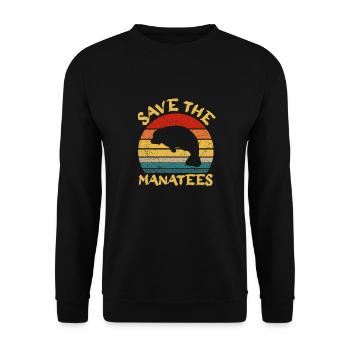 Rettet Die Seekühe Wassertiere Seekühe - Unisex Pullover - Schwarz - Vorne - Alina (178cm) & Michal (187cm)