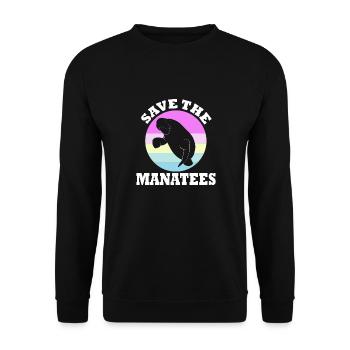 Save the manatees Aquatic animals Manatees - Unisex Sweatshirt - black - Front - Alina (178cm) & Michal (187cm)