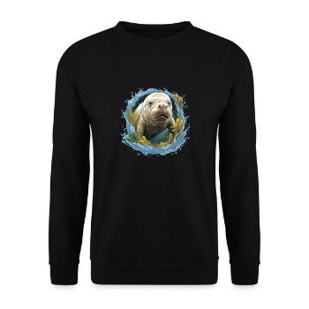 Save the manatees Aquatic animals Manatees - Unisex Sweatshirt - black - Front - Alina (178cm) & Michal (187cm)