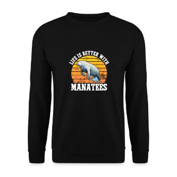 Life is better with manatees, aquatic animals - Unisex Sweatshirt - black - Front - Alina (178cm) & Michal (187cm)