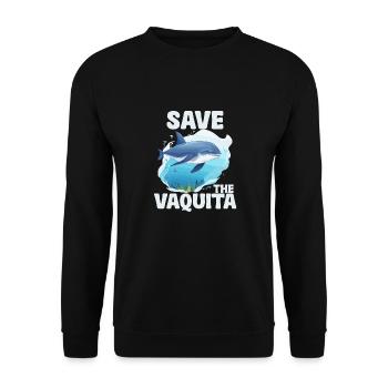Save the Vaquita Porpoise Cochito - Unisex Sweatshirt - black - Front - Alina (178cm) & Michal (187cm)