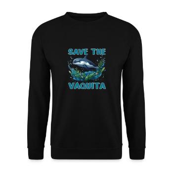 Save the Vaquita Porpoise Cochito - Unisex Sweatshirt - black - Front - Alina (178cm) & Michal (187cm)