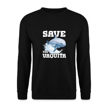 Save the Vaquita Porpoise Cochito - Unisex Sweatshirt - black - Front - Alina (178cm) & Michal (187cm)