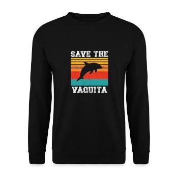 Save the Vaquita Porpoise Cochito - Unisex Sweatshirt - black - Front - Alina (178cm) & Michal (187cm)