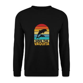 Save the Vaquita Porpoise Cochito - Unisex Sweatshirt - black - Front - Alina (178cm) & Michal (187cm)