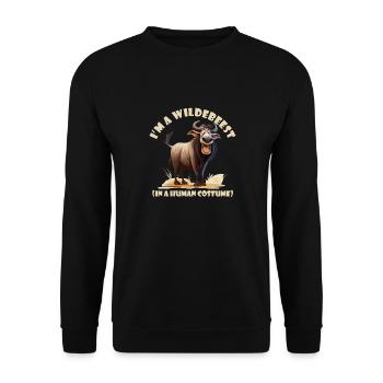 Ich Bin Ein Gnu Witziges Halloween Kostüm Gnu - Unisex Pullover - Schwarz - Vorne - Alina (178cm) & Michal (187cm)