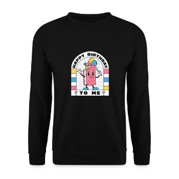 Happy Birthday To Me Eiscreme Party Kinder - Unisex Pullover - Schwarz - Vorne - Alina (178cm) & Michal (187cm)