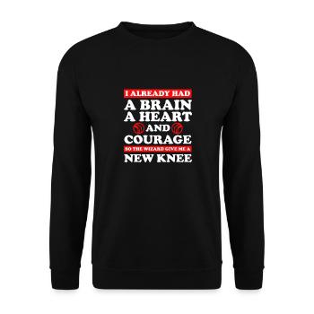 Knee Surgery Recovery Joint Replacement - Unisex Sweatshirt - black - Front - Alina (178cm) & Michal (187cm)