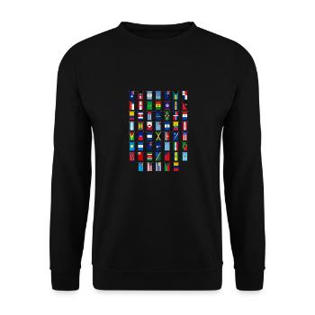 Internationale Weltflaggen - Flaggen Der Länder - Unisex Pullover - Schwarz - Vorne - Alina (178cm) & Michal (187cm)