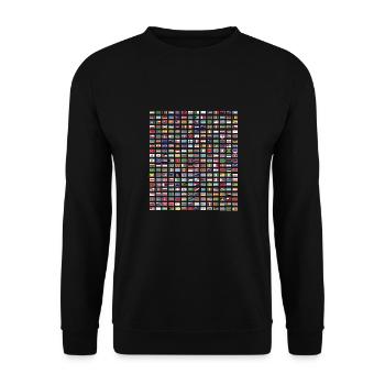Internationale Weltflaggen - Flaggen Der Länder - Unisex Pullover - Schwarz - Vorne - Alina (178cm) & Michal (187cm)