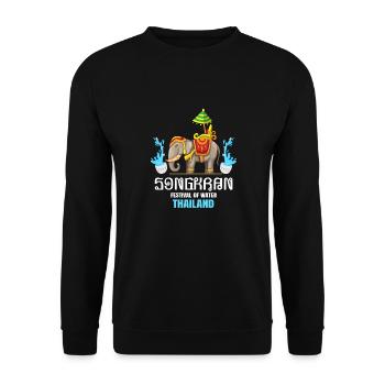 SongKran Festival of Water Thailand - Unisex Sweatshirt - black - Front - Alina (178cm) & Michal (187cm)