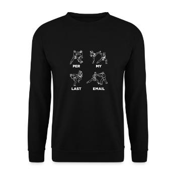 My last e-mail - Humor in the office - Unisex Sweatshirt - black - Front - Alina (178cm) & Michal (187cm)