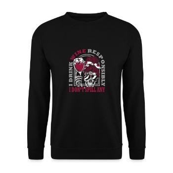 Je bois du vin de manière responsable, je - Sweat-shirt Unisexe - noir - Devant - Alina (178cm) & Michal (187cm)