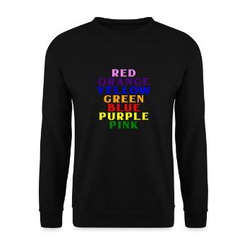 Farben Des Regenbogens - Lustiges ROYGBIV - Unisex Pullover - Schwarz - Vorne - Alina (178cm) & Michal (187cm)