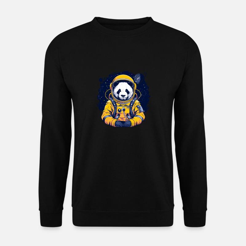 Panda Astronaut - Bamboo Rocket Adventures - Unisex Pullover - Schwarz