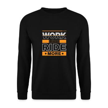 Work Less Ride More - The Freedom of the Road - Unisex Sweatshirt - black - Front - Alina (178cm) & Michal (187cm)