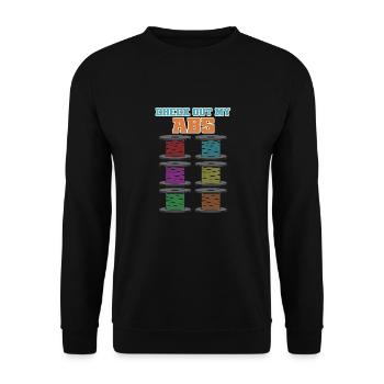 Check Out My Abs - 3D Printer - Unisex Sweatshirt - black - Front - Alina (178cm) & Michal (187cm)