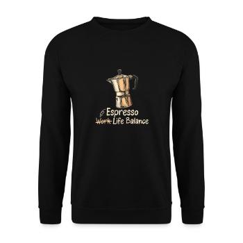 Espresso Life Balance Coffee Espresso Machine - Unisex Sweatshirt - black - Front - Alina (178cm) & Michal (187cm)