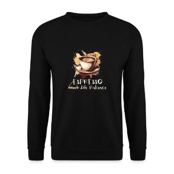 Espresso Life Balance Coffee Espresso Machine - Unisex Sweatshirt - black - Front - Alina (178cm) & Michal (187cm)