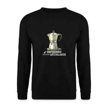 Espresso Life Balance Coffee Espresso Machine - Unisex Sweatshirt - black - Front - Alina (178cm) & Michal (187cm)