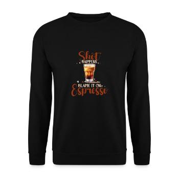 Shot Happens - Espresso Coffee Lovers - Unisex Sweatshirt - black - Front - Alina (178cm) & Michal (187cm)