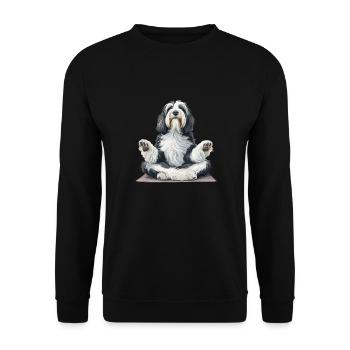 Inhale, Exhale - Pug, Yoga, Exercise, Dog Sports - Unisex Sweatshirt - black - Front - Alina (178cm) & Michal (187cm)