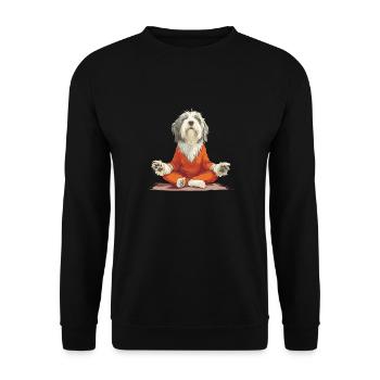 Inspirer, Expirer - Carlin, Yoga, Exercice, Sports canins - Sweat-shirt Unisexe - noir - Devant - Alina (178cm) & Michal (187cm)