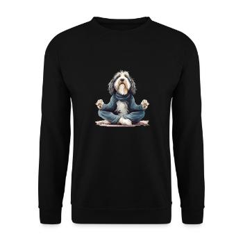 Inspirer, Expirer - Carlin, Yoga, Exercice, Sports canins - Sweat-shirt Unisexe - noir - Devant - Alina (178cm) & Michal (187cm)