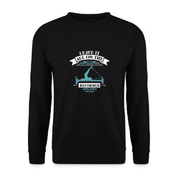 Laissez tout sur le motif Reformer Pilates - Sweat-shirt Unisexe - noir - Devant - Alina (178cm) & Michal (187cm)