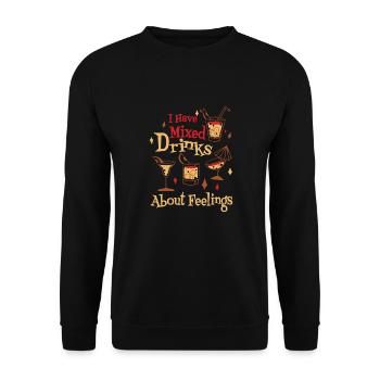 Gemischte Gefühle Und Exquisite Drinks - Unisex Pullover - Schwarz - Vorne - Alina (178cm) & Michal (187cm)