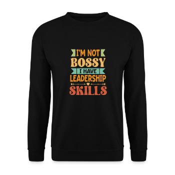 Ich Bin Nicht Herrisch Ich Habe Führungskompetenz - Unisex Pullover - Schwarz - Vorne - Alina (178cm) & Michal (187cm)